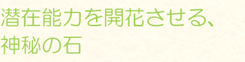 潜在能力を開花させる、神秘の石