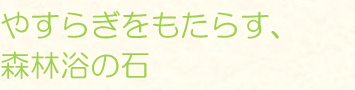 やすらぎをもたらす、森林浴の石
