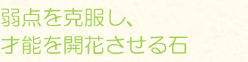 弱点を克服し、才能を開花させる石