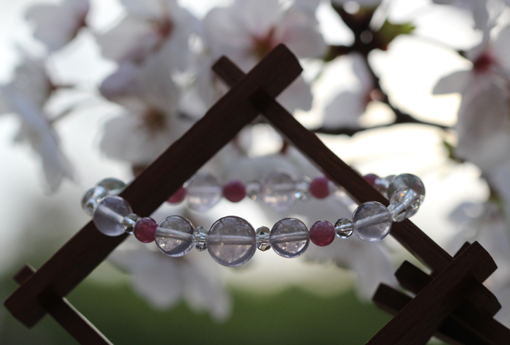「桜」高品質スターローズクォーツブレスレットのイメージ画像５