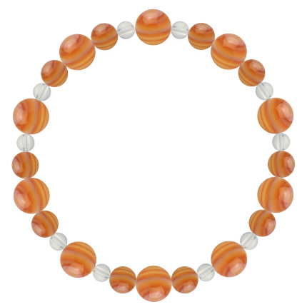 橙色 | サードオニキス・水晶（クォーツ） 鳳凰(8mm)ブレスレット