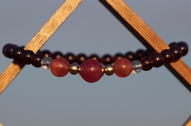 宝珠2026「ウラノス」最高品質ピンクサファイアパワーストーンブレスレット 左